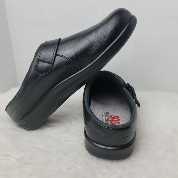 SAS Clog Slip On Black Leather Comfort USA Made Women's Shoes Size 9 - Picture 9 of 10